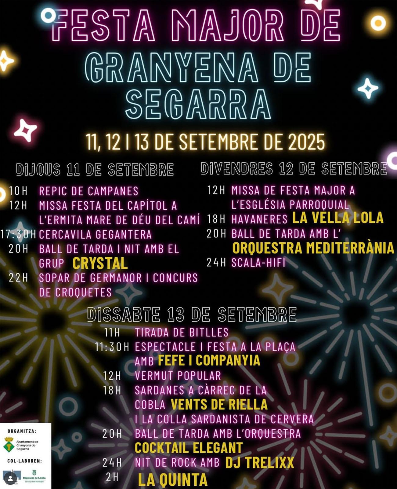 cartell Festa Major de Granyena de Segarra 2025 cartell Festa Major de Granyena de Segarra 2025