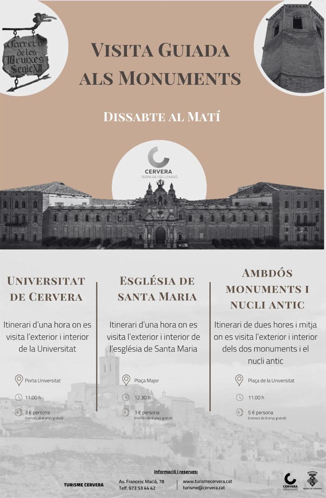 cartell Visites guiades als monuments de Cervera
