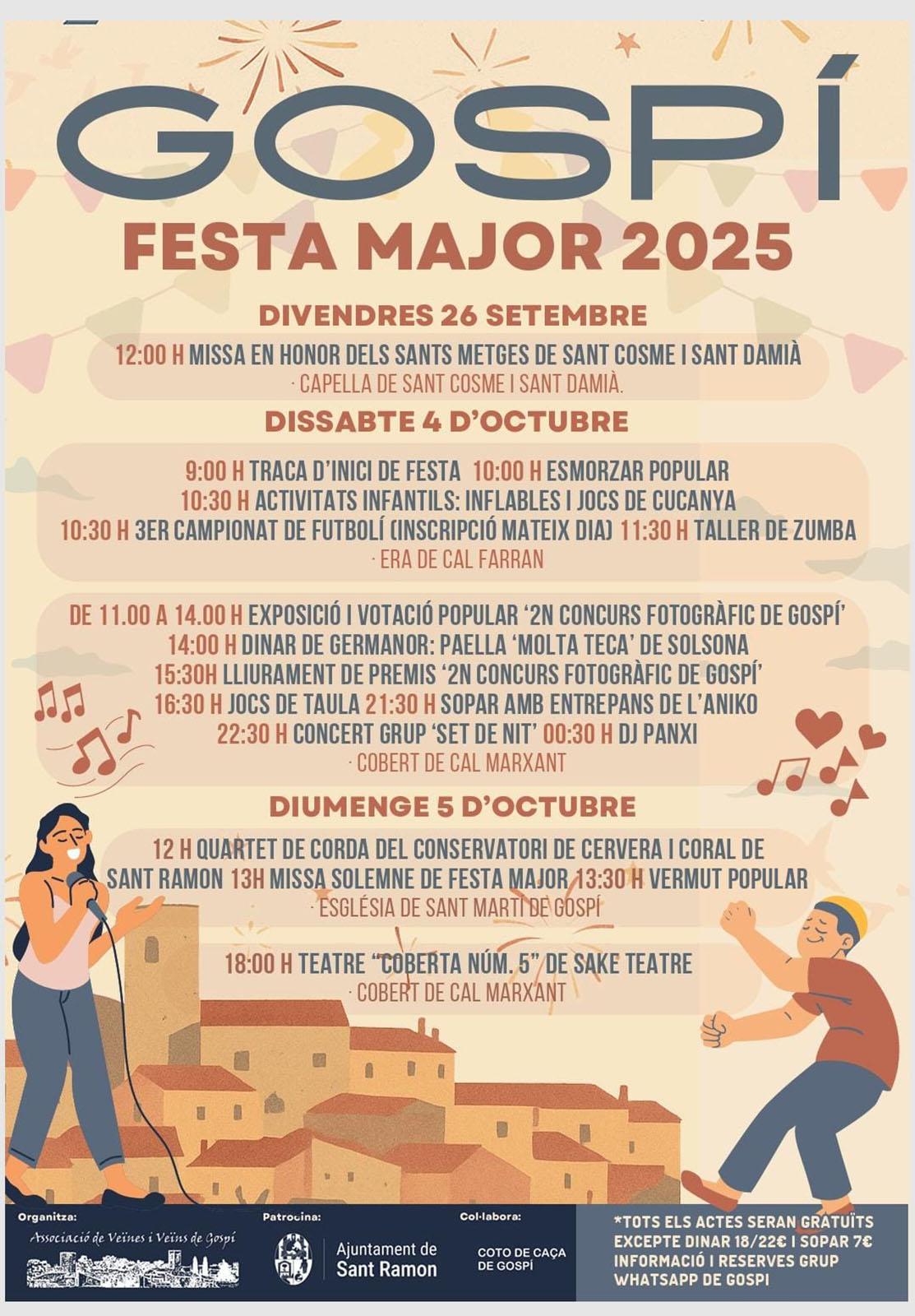 cartell Festa Major de Gospí 2025