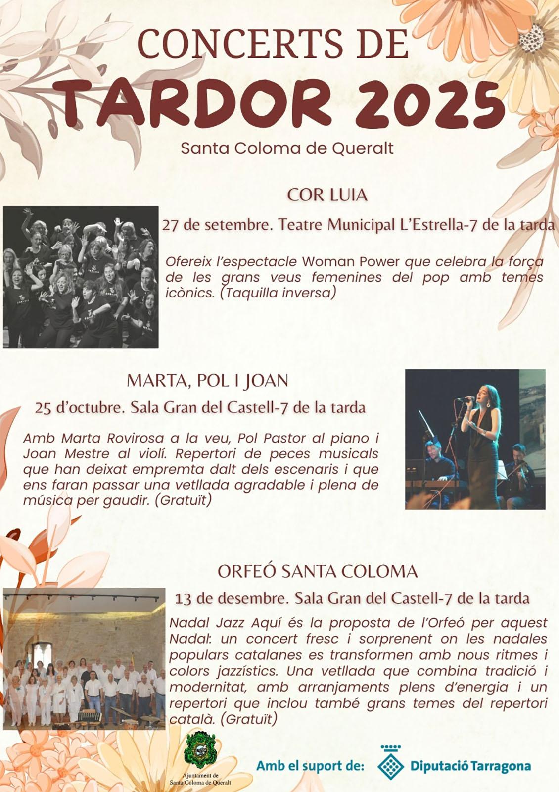 cartell Concerts de tardor 'MARTA, POL l JOAN' cartell Concerts de tardor 'MARTA, POL l JOAN'