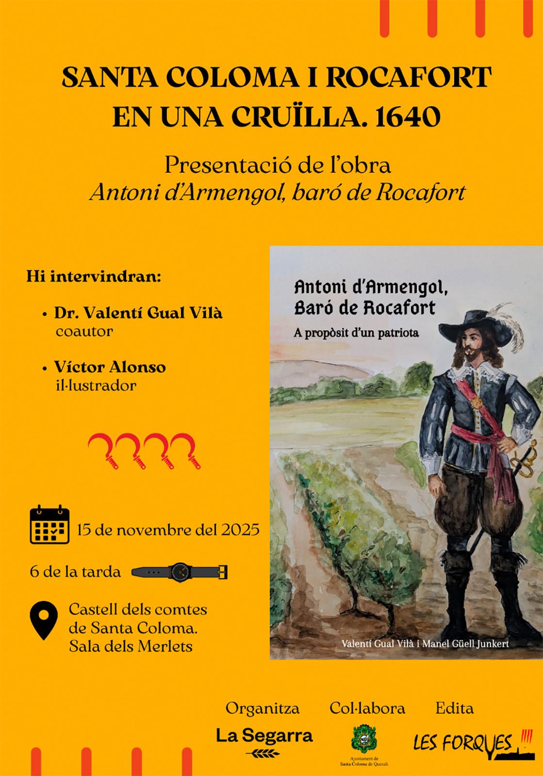 cartell Conferència 'Santa Coloma i Rocafort en una cruïlla. 1640'