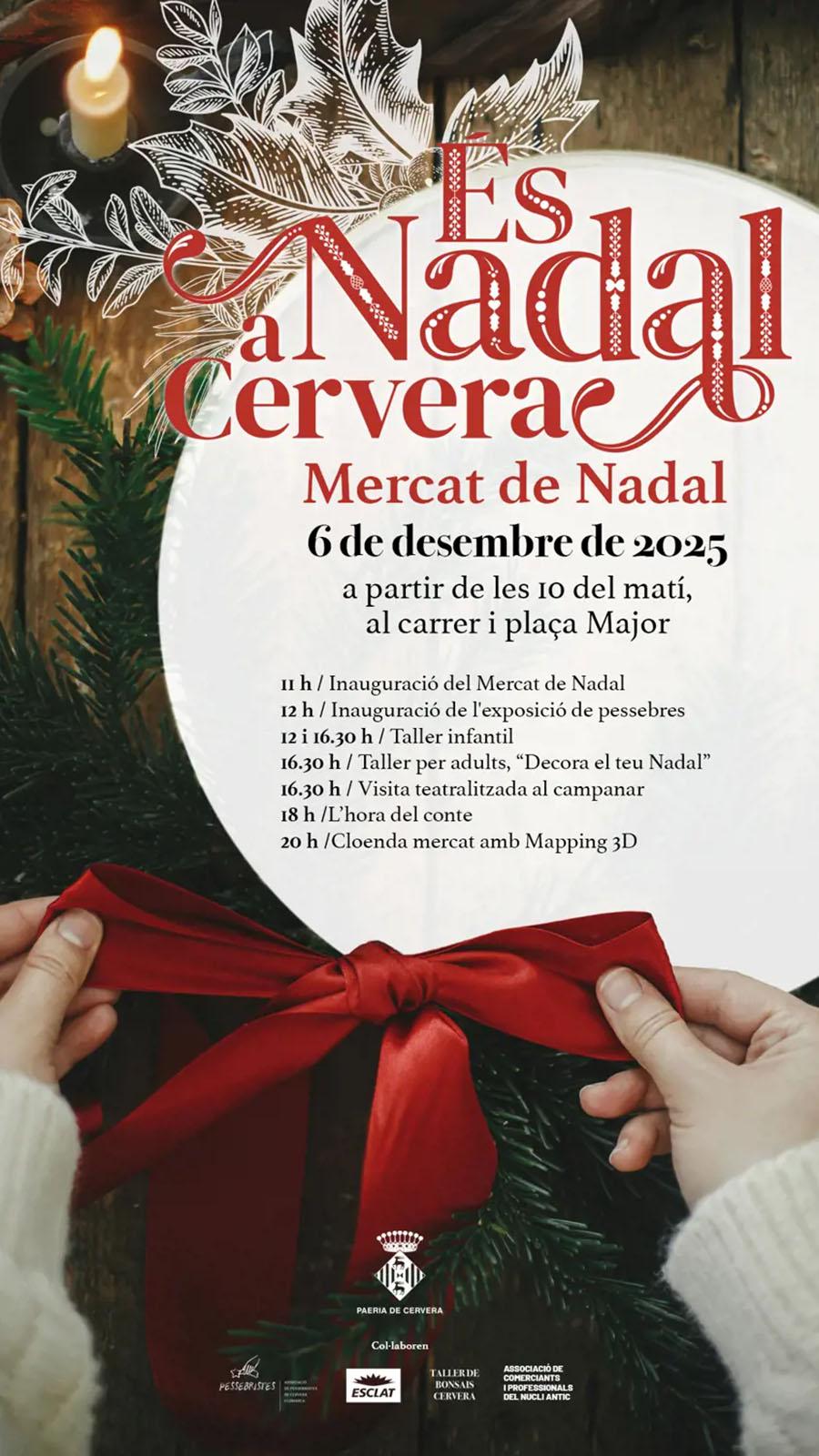 cartell Mercat de Nadal a Cervera 2025