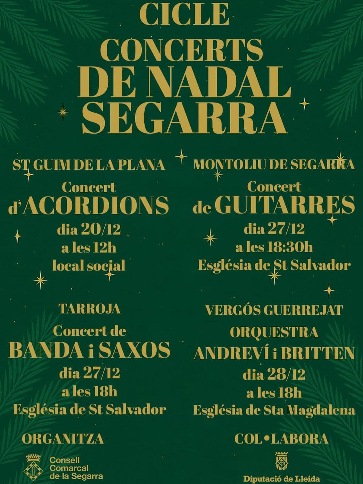 cartell Cicle de Concerts de Nadal a la Segarra