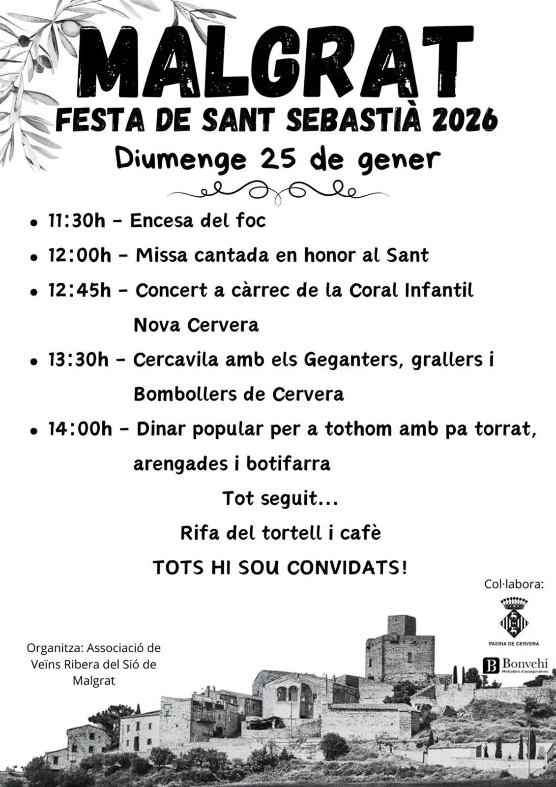 cartell Festa de Sant Sebastià 2026 a Malgrat